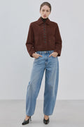 Mango High Waist Barrel Jeans