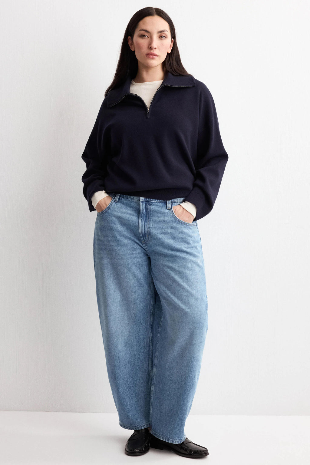 Mango High Waist Barrel Jeans